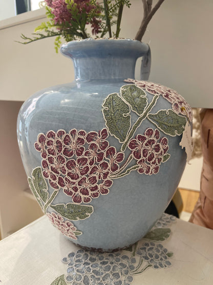 Vaso con applicazioni in pizzo - Fiori di Lena