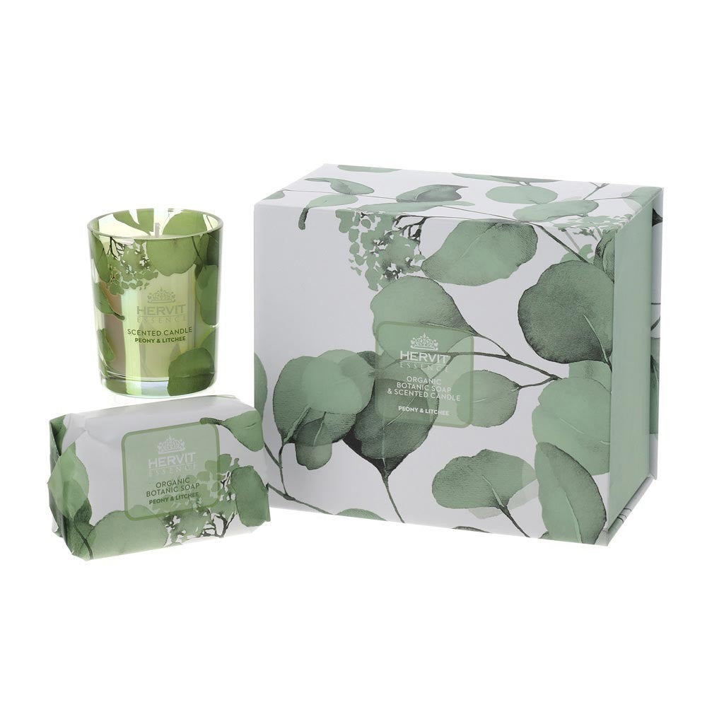 HERVIT Set candela & saponetta Botanic